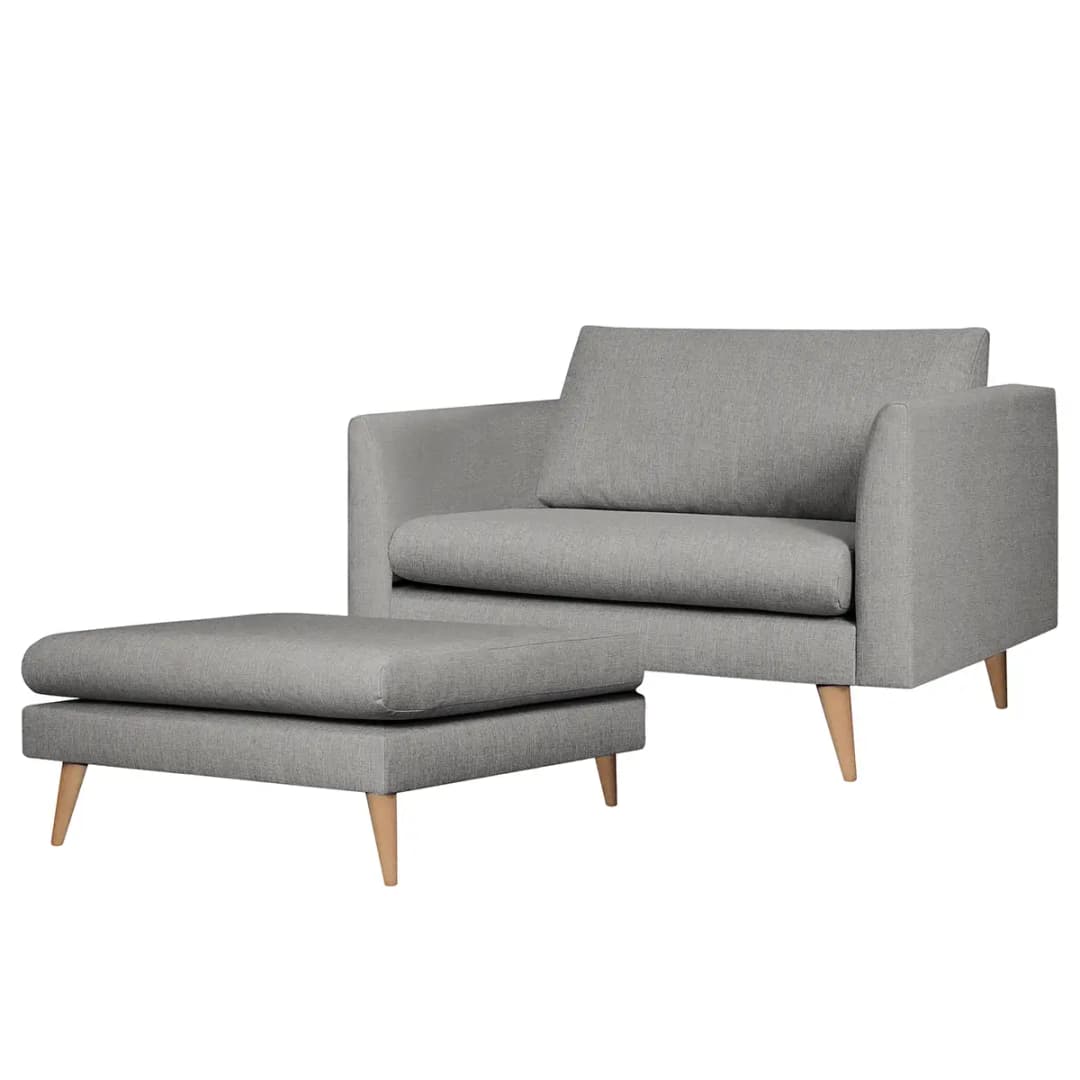 Polsterhocker Kayena | Grau