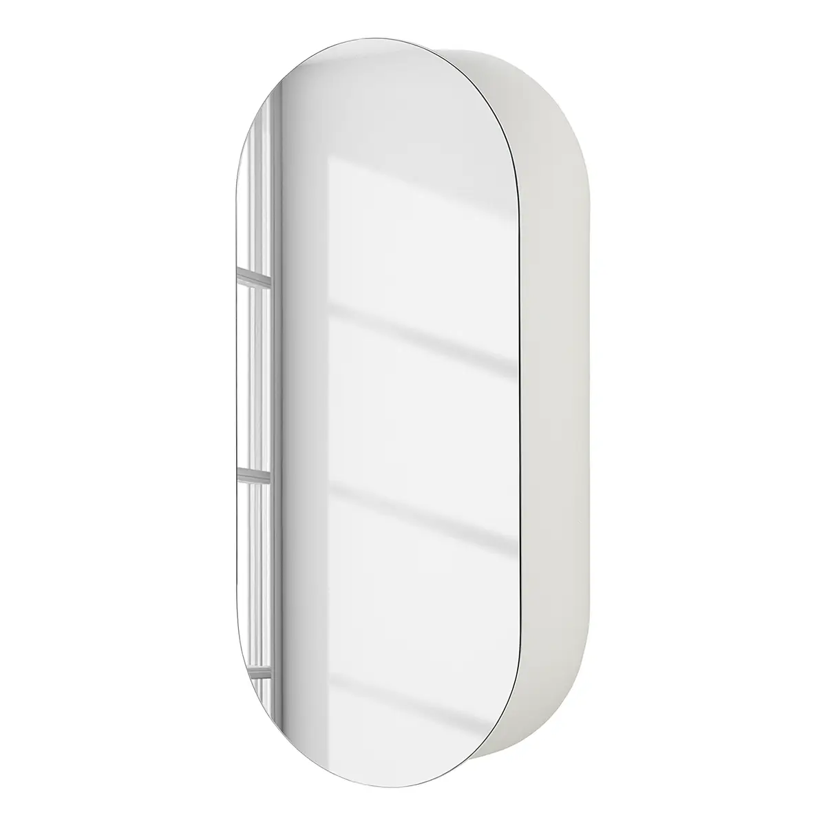 Spiegelschrank oval | Weiß