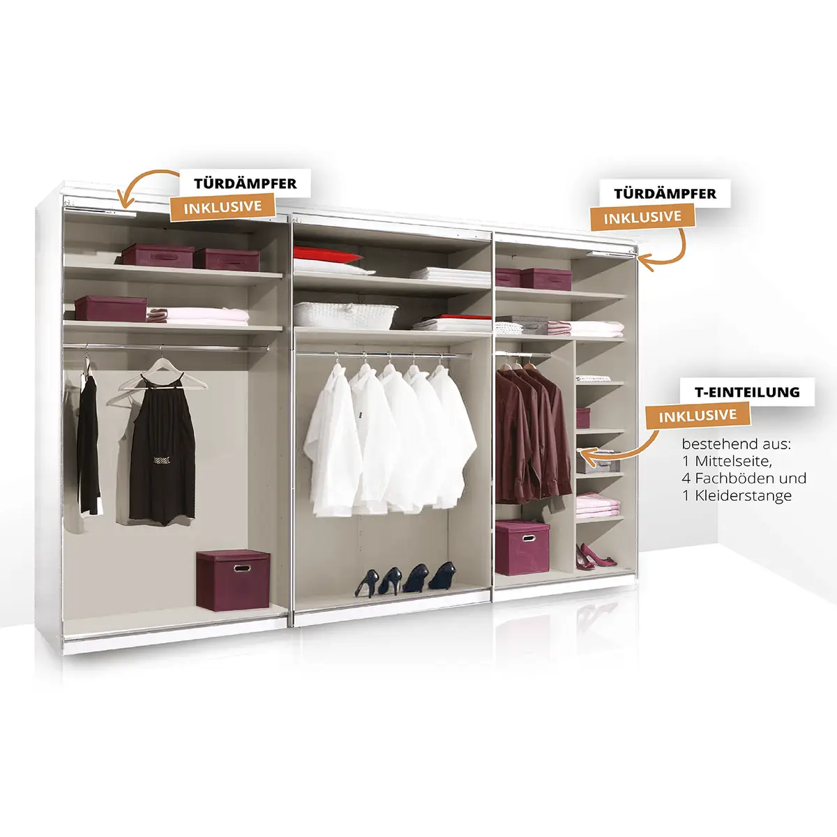 Schwebetürenschrank Sinfonie Plus Typ A | Braun