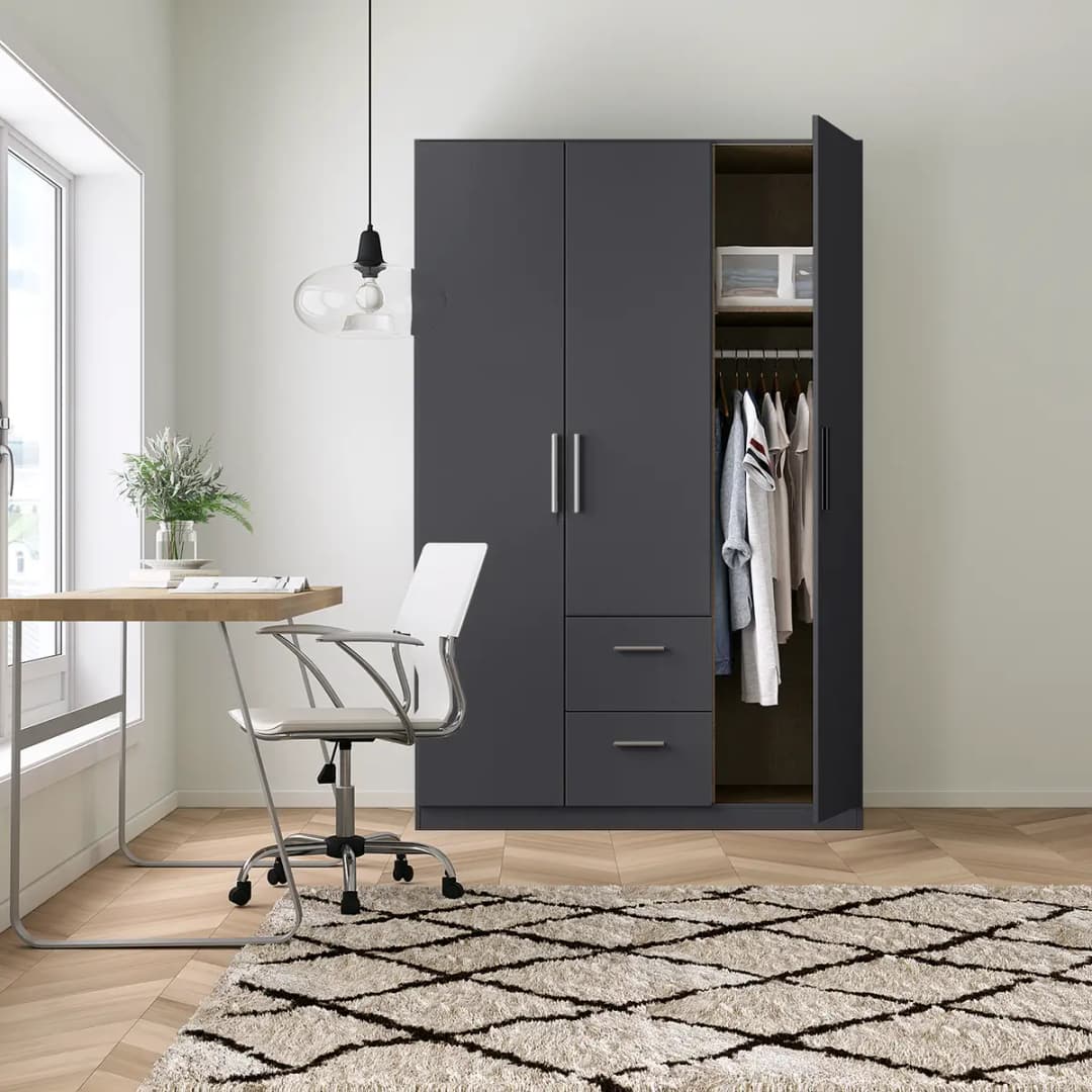 Drehtürenschrank II | Grau