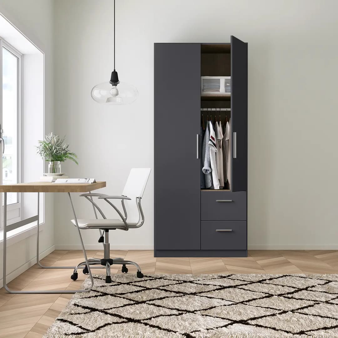 Drehtürenschrank II | Grau