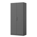 Drehtürenschrank V 91 x 197cm Grau/Graumetallic | Grau