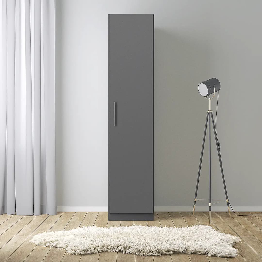 Drehtürenschrank V 47 x 197cm Grau/Graumetallic | Grau