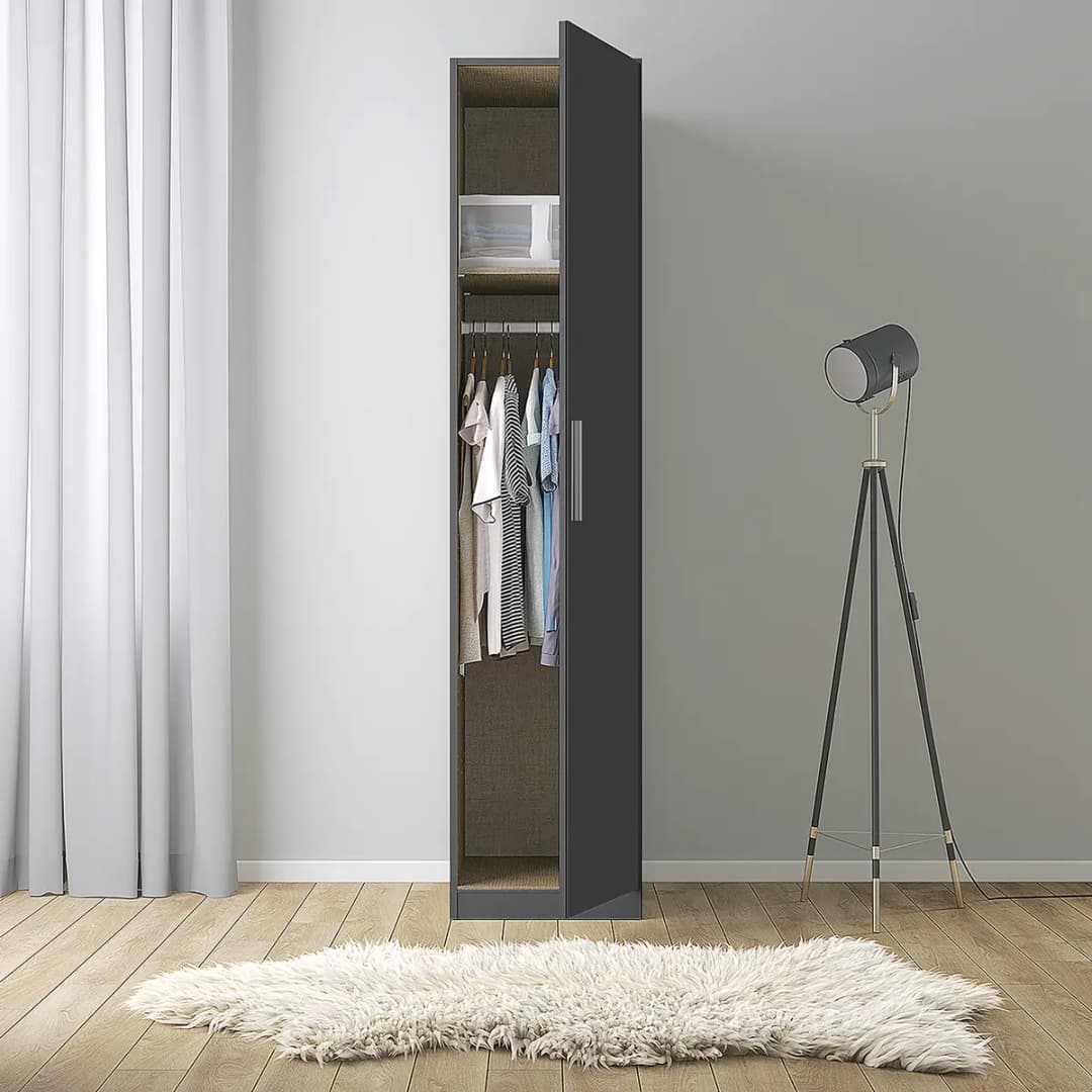 Drehtürenschrank V 47 x 197cm Grau/Graumetallic | Grau