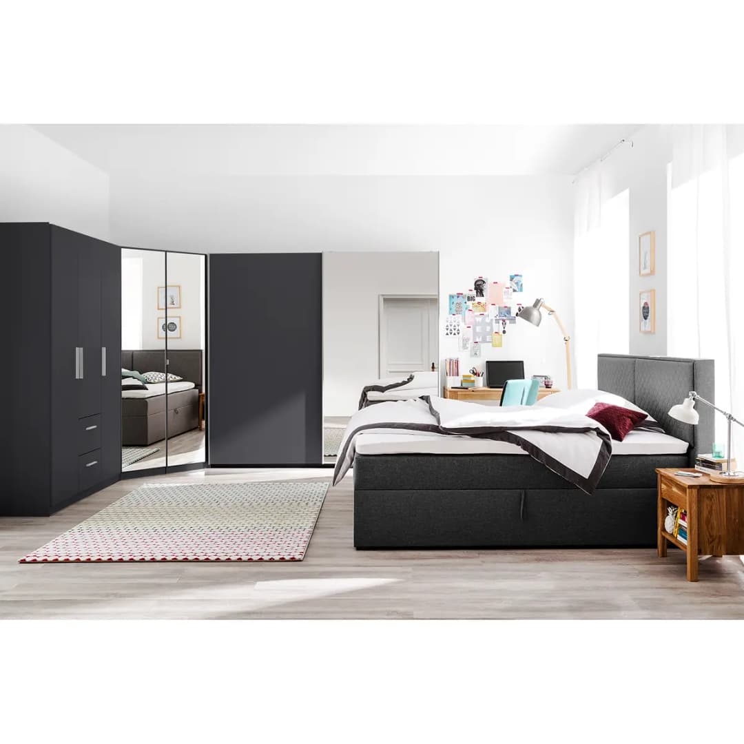 Eckschrank II 210cm Grau/Graumetallic | Grau
