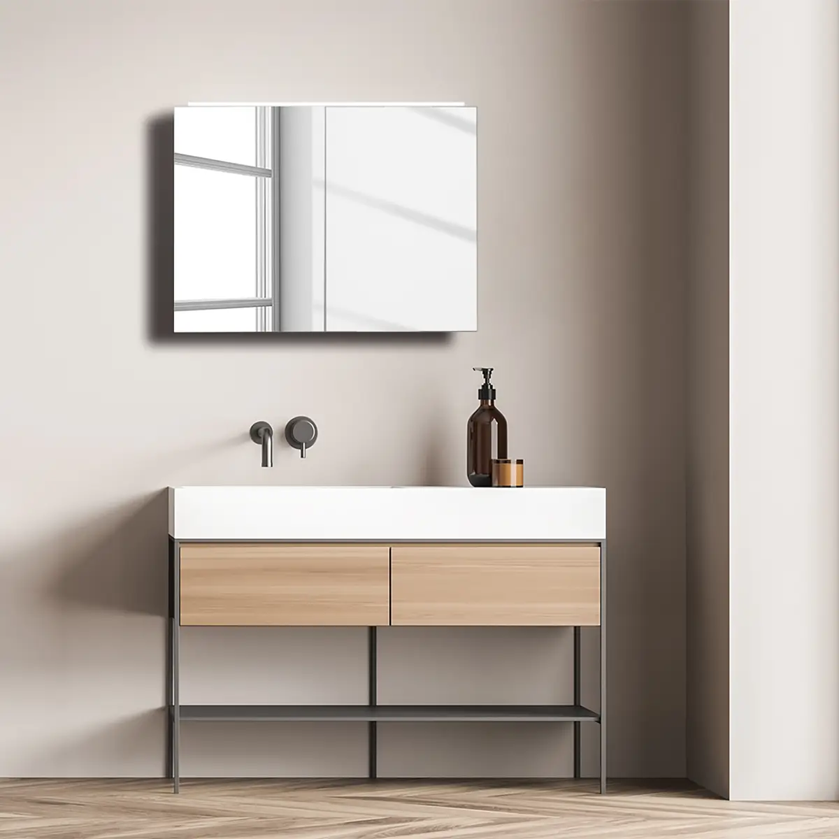 Spiegelschrank | Silber