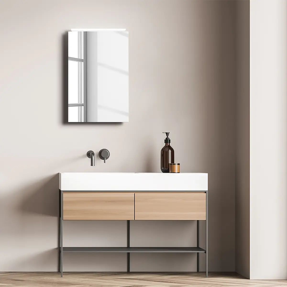 Spiegelschrank | Silber