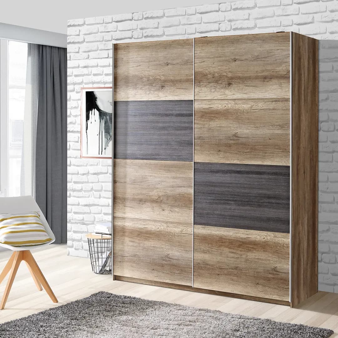 Schwebetürenschrank Leisi | Braun