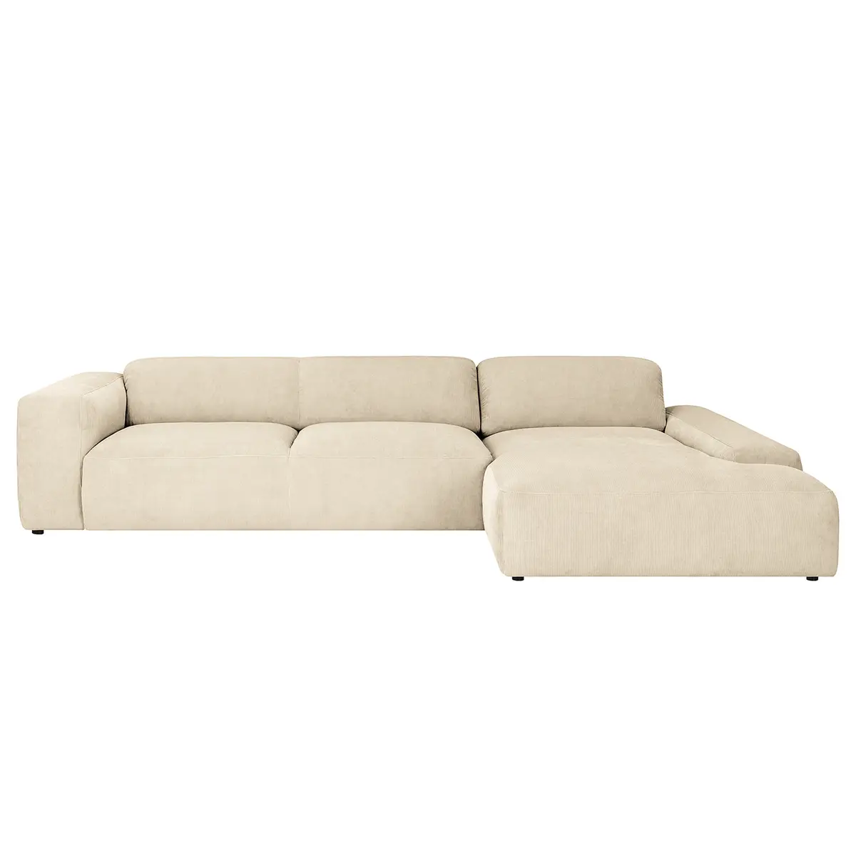 Ecksofa 3-Sitzer mit Longchair | Beige