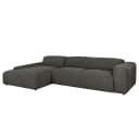 Ecksofa 3-Sitzer mit Longchair Licia | Schwarz