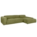 Ecksofa 3-Sitzer mit Longchair | Grün