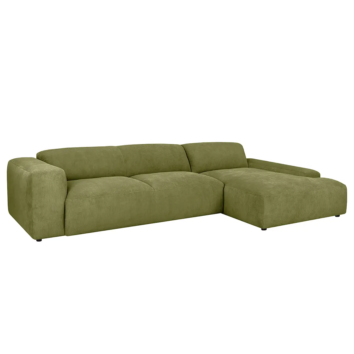 Ecksofa 3-Sitzer mit Longchair | Grün