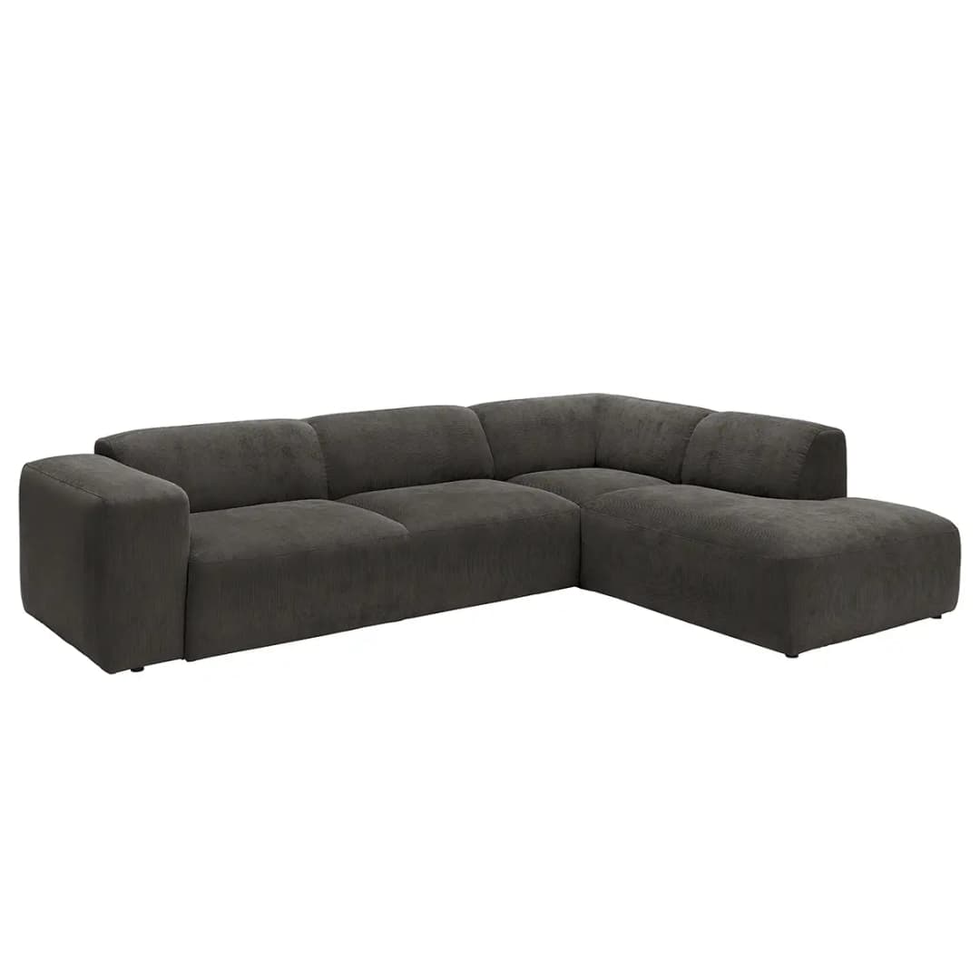 Ecksofa mit Ottomane Licia | Schwarz