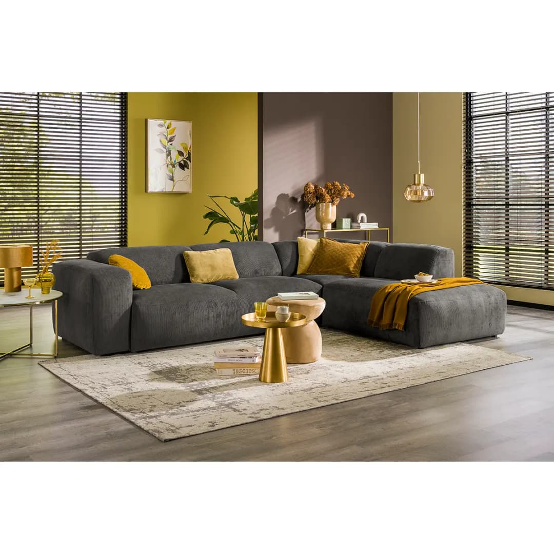 Ecksofa mit Ottomane Licia | Schwarz