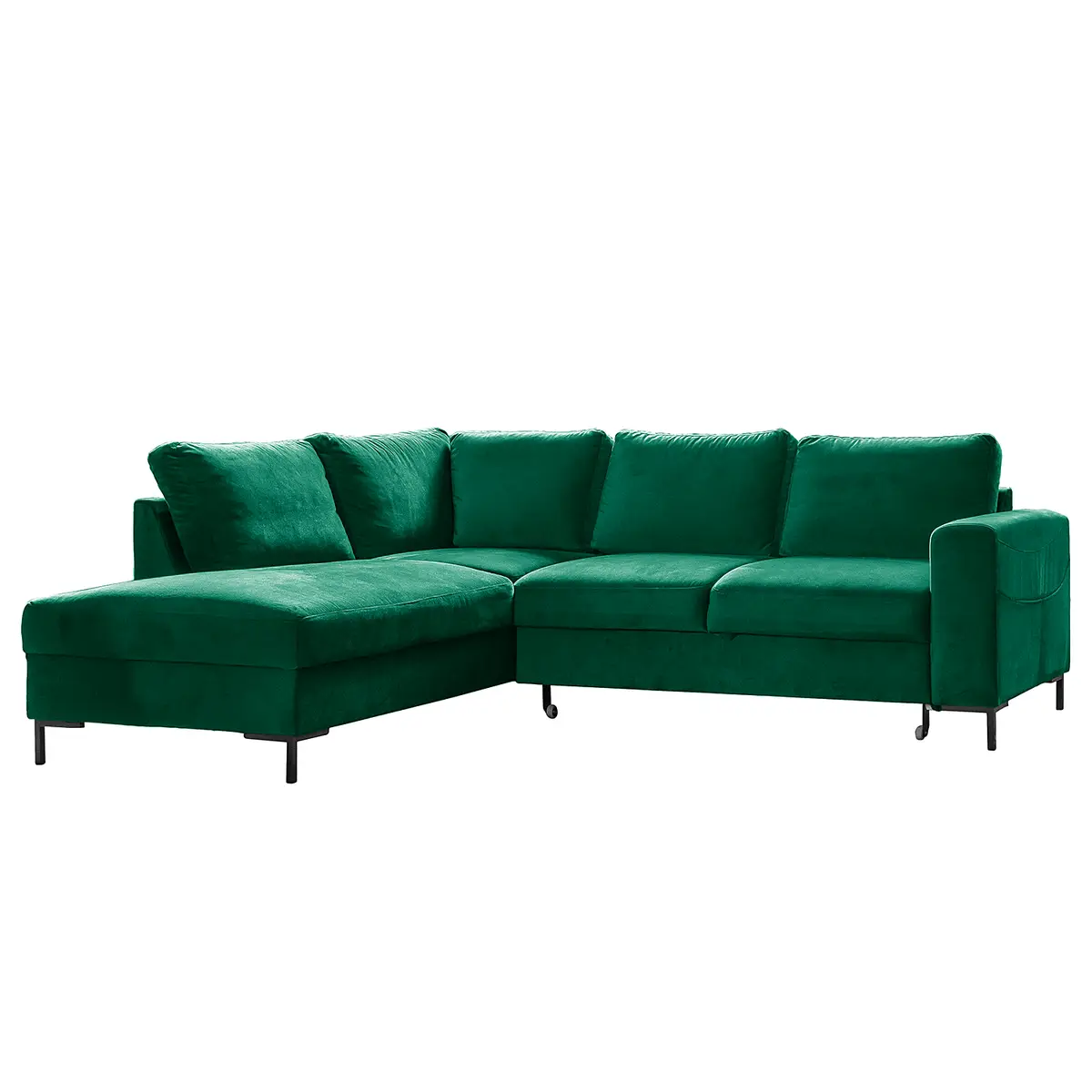 Ecksofa mit Ottomane Grün Samt Krysia | Grün