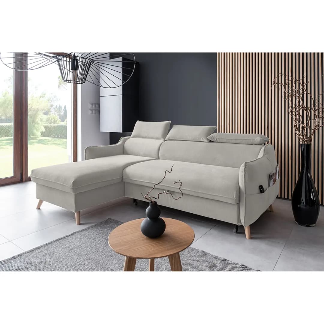 Ecksofa Huesca mit Longchair | Grau