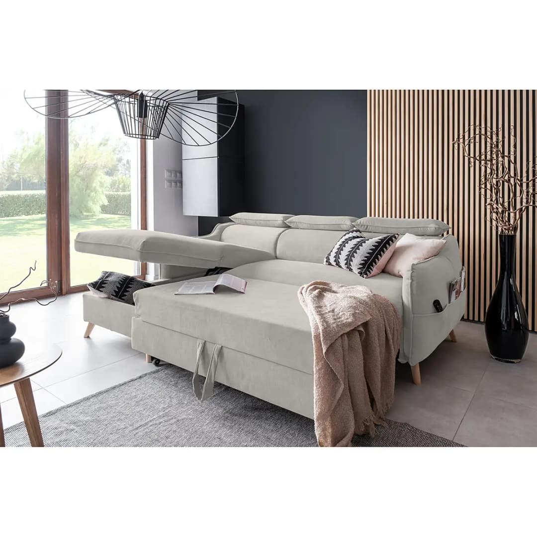 Ecksofa Huesca mit Longchair | Grau