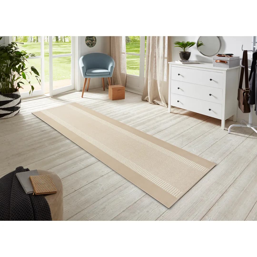 Kurzflorteppich Band Beige/Beige 160 x 230cm | Beige