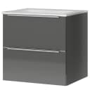 Waschtisch MYBA I 60cm Grau/Hochglanz Grau | Grau