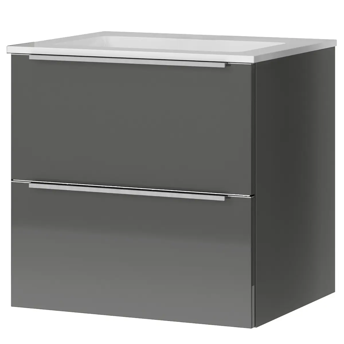 Waschtisch MYBA I 60cm Grau/Hochglanz Grau | Grau