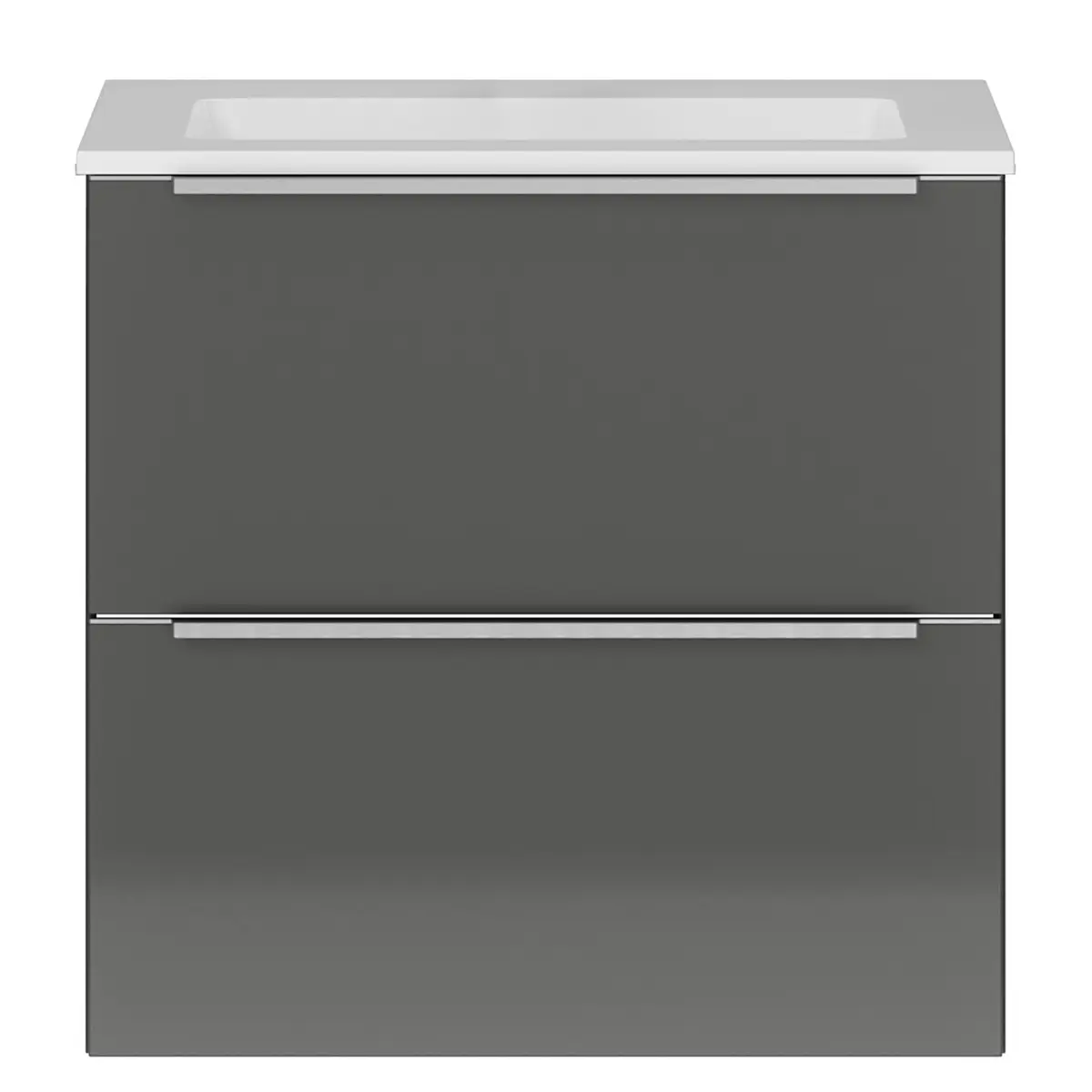 Waschtisch MYBA I 60cm Grau/Hochglanz Grau | Grau