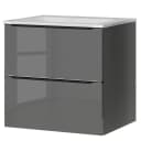 Waschtisch MYBA II 60cm Grau/Hochglanz Grau | Grau