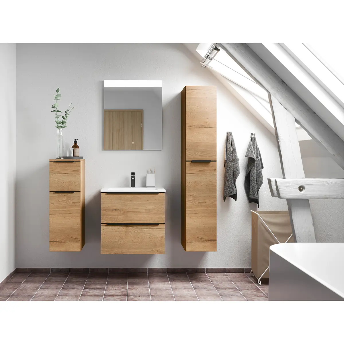 Waschtisch MYBA II 60cm Braun/Eiche Dekor | Holztöne