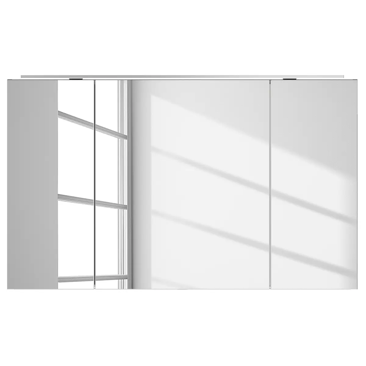 Spiegelschrank MYBA I 120cm Weiß/Hochglanz Weiß | Weiß