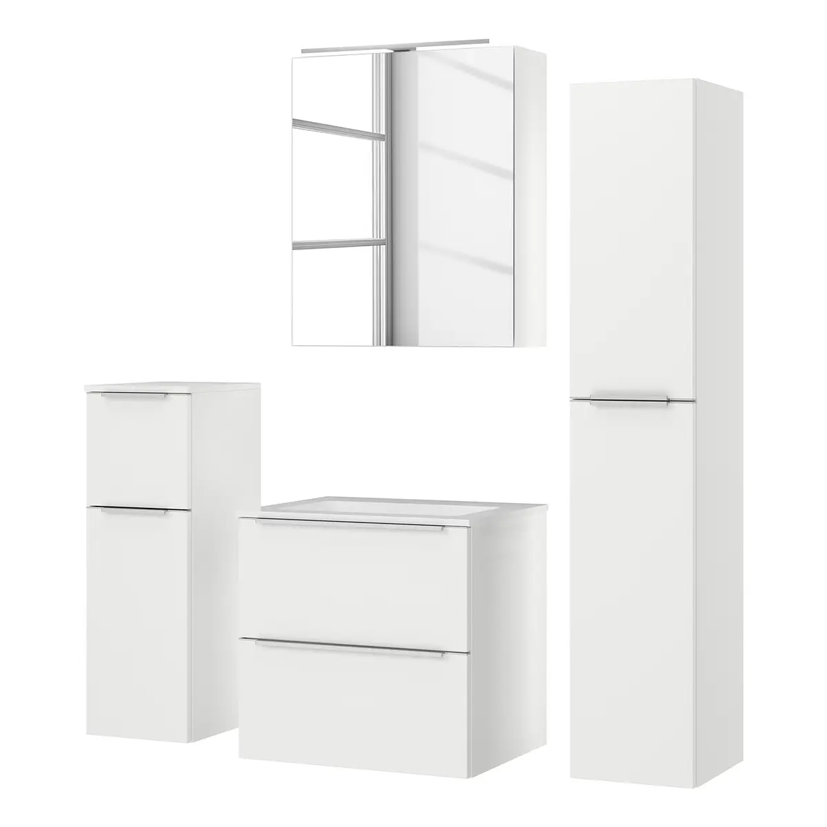 Badezimmerset MYBA VIII 4-teilig 120cm Weiß/Weiß | Weiß