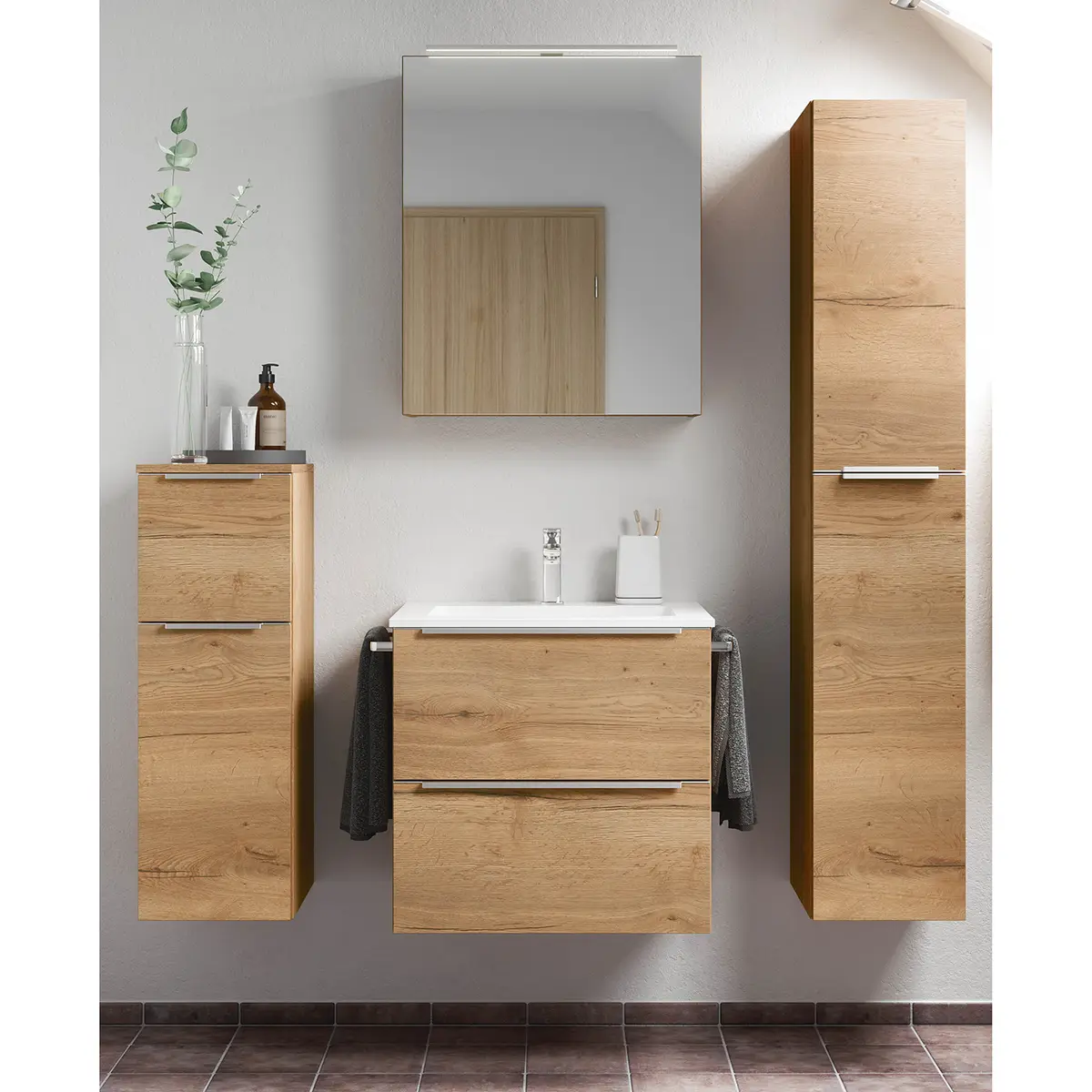 Badezimmerset MYBA VII 4-teilig 120cm | Braun