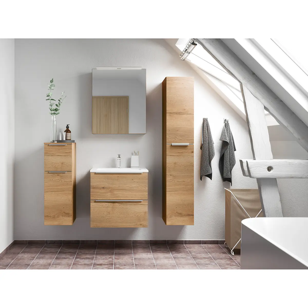 Badezimmerset MYBA VII 4-teilig 120cm | Braun