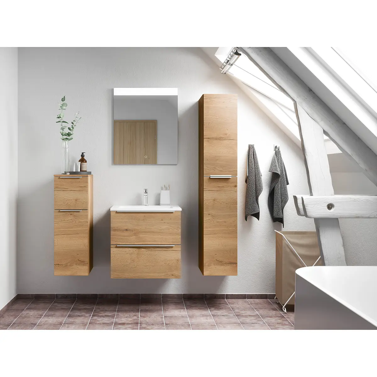 Badezimmerset MYBA V 4-teilig 120cm | Braun