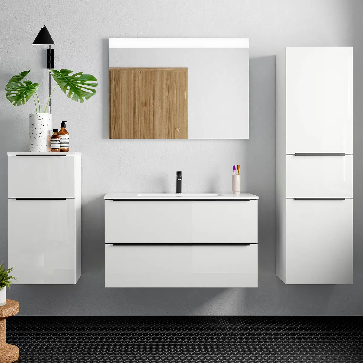 Badezimmerset MYBA VI 4-teilig | Weiß