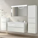 Badezimmerset MYBA V 4-teilig 210cm Weiß/Hochglanz Weiß | Weiß