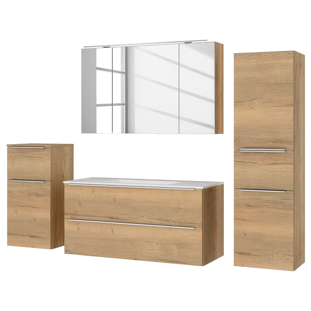Badezimmerset MYBA VII 4-teilig 210cm | Braun