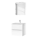 Badezimmerset MYBA III 2-teilig 60cm Weiß/Hochglanz Weiß | Weiß