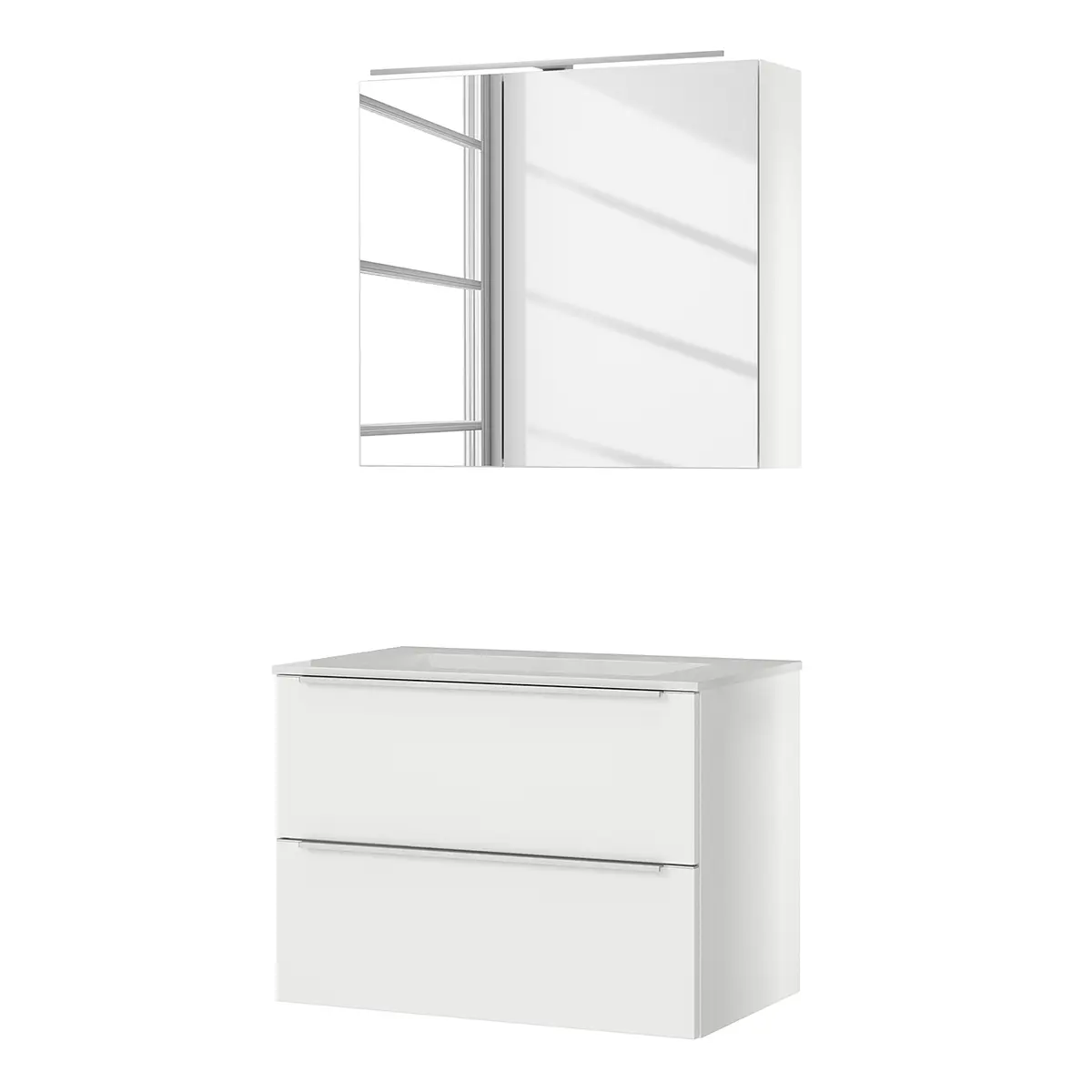 Badezimmerset MYBA III 2-teilig 80cm Weiß/Weiß | Weiß