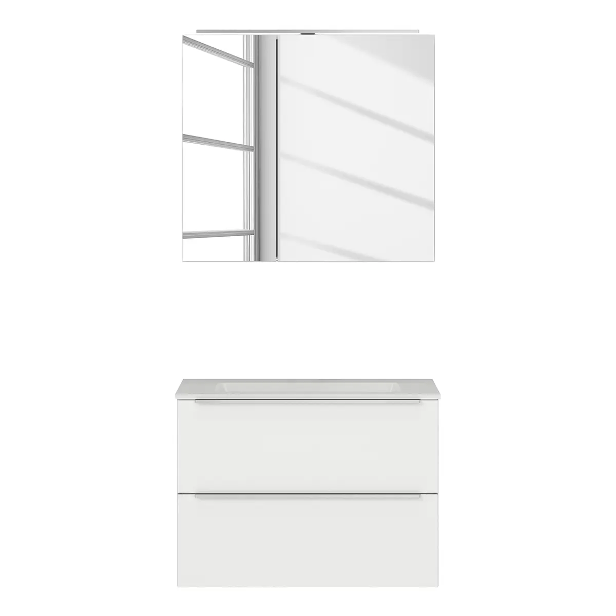 Badezimmerset MYBA III 2-teilig 80cm Weiß/Weiß | Weiß
