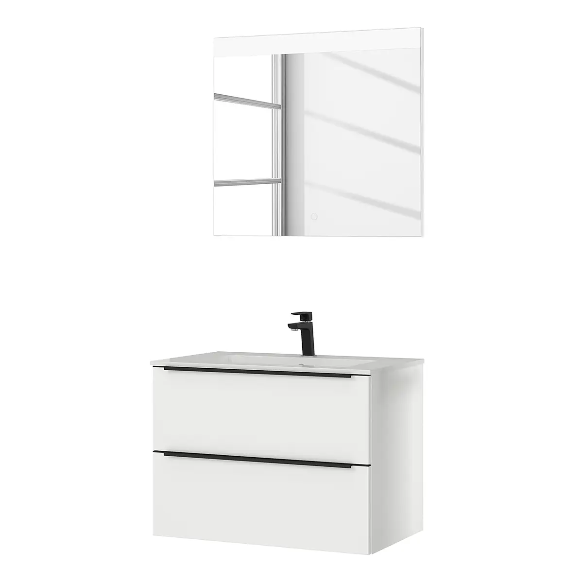 Badezimmerset MYBA II 2-teilig 80cm Weiß/Weiß | Weiß