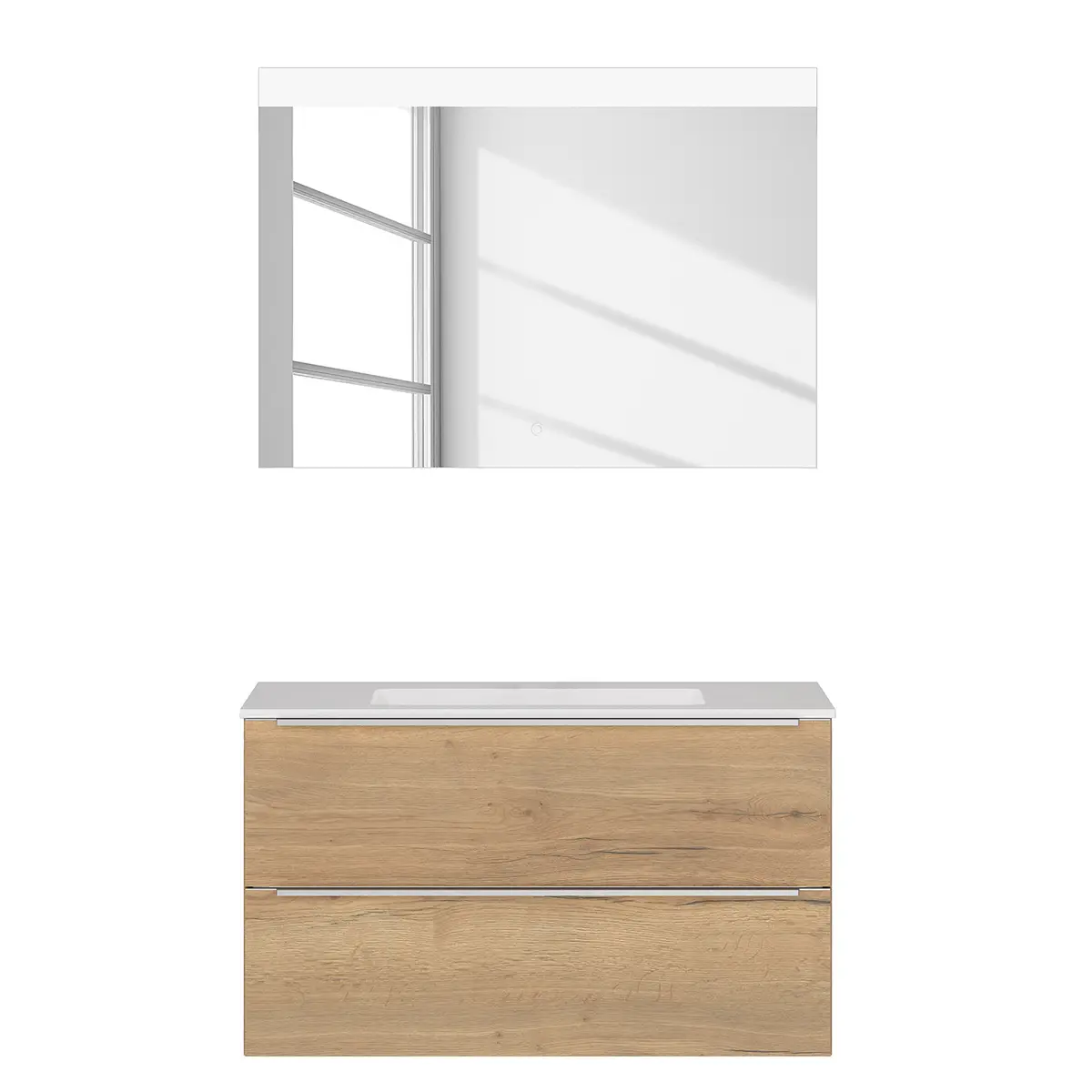 Badezimmerset MYBA I 2-teilig 100cm Braun/Eiche Dekor | Braun
