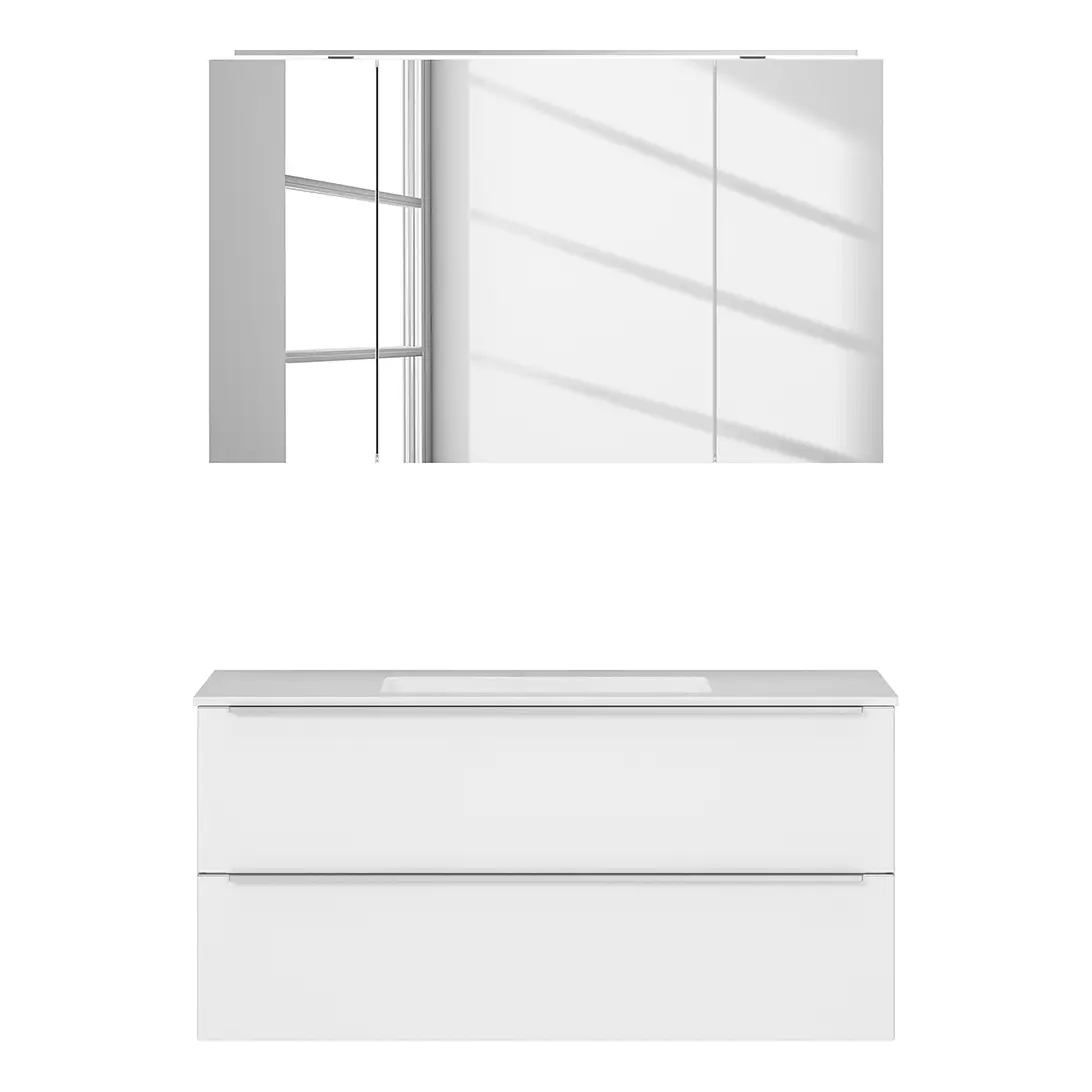 Badezimmerset MYBA III 2-teilig 120cm Weiß/Weiß | Weiß