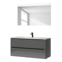 Badezimmerset MYBA II 2-teilig 120cm Grau/Hochglanz Grau | Grau
