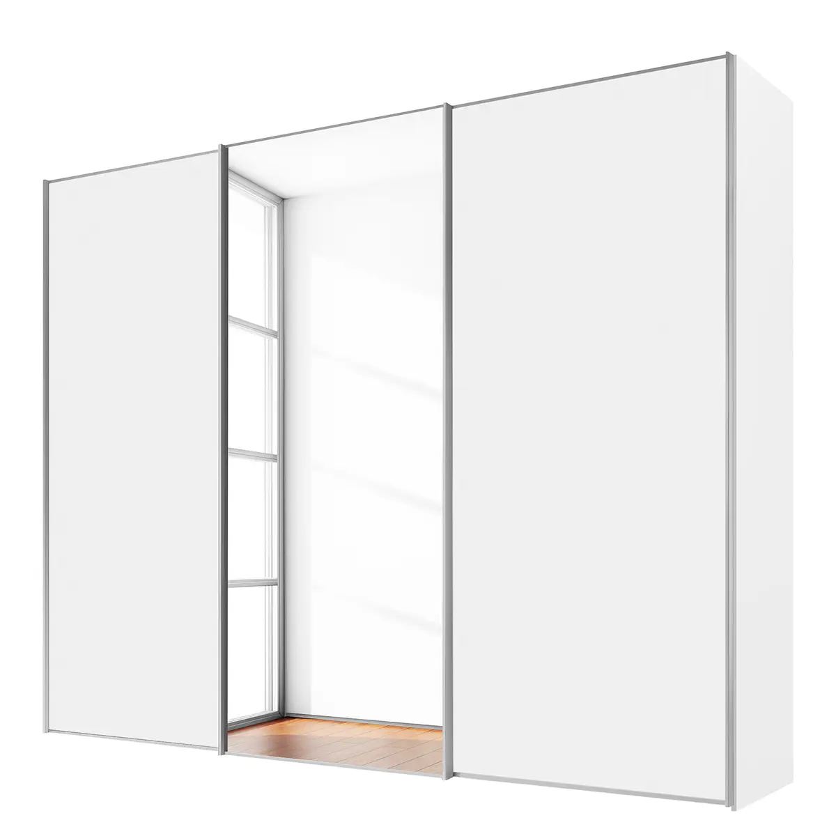 Schwebetürenschrank Typ D | Weiß