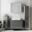 Badezimmerset MYBA XXII 4-teilig 140cm Grau/Hochglanz Grau | Grau
