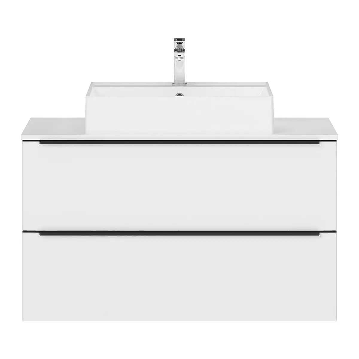 Waschtisch MYBA VI 100cm Grau/Matt Weiß | Grau
