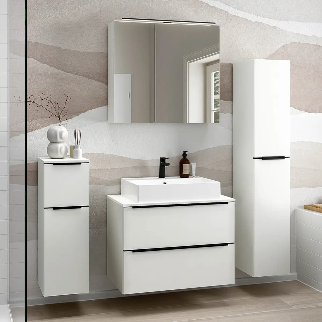 Badezimmerset MYBA XXV 4-teilig 140cm Weiß/Weiß | Weiß