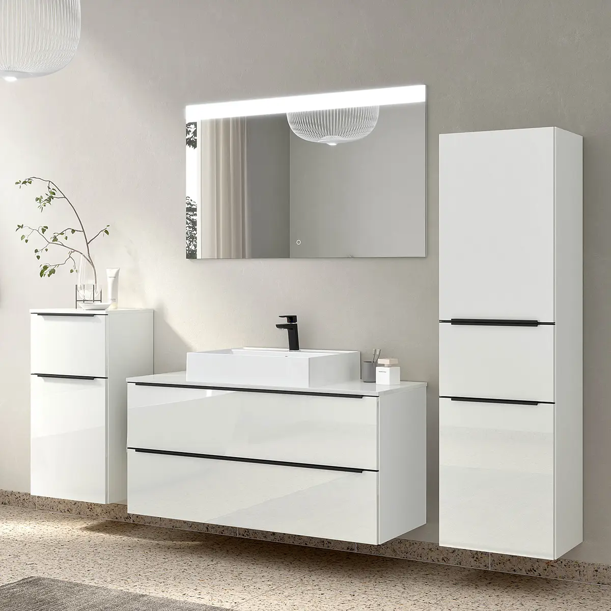 Badezimmerset MYBA XXIII 4-teilig | Weiß