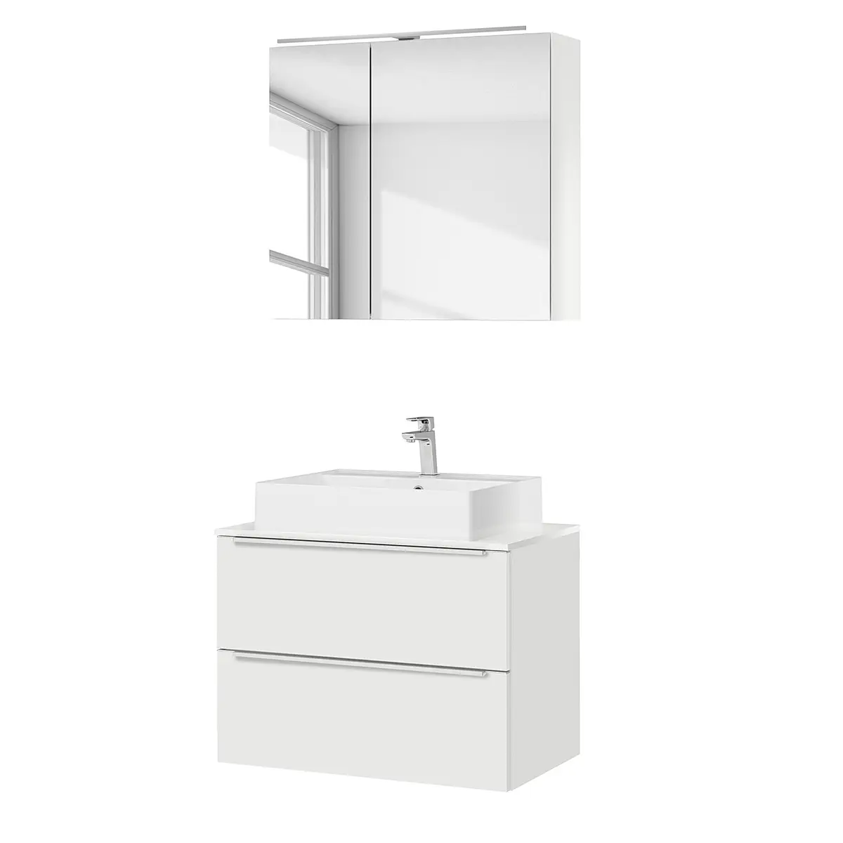 Badezimmerset MYBA XX 2-teilig 80cm Weiß/Weiß | Weiß