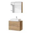 Badezimmerset MYBA XX 2-teilig 80cm Braun/Eiche Dekor | Braun