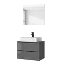 Badezimmerset MYBA XIX 2-teilig 80cm Grau/Hochglanz Grau | Grau